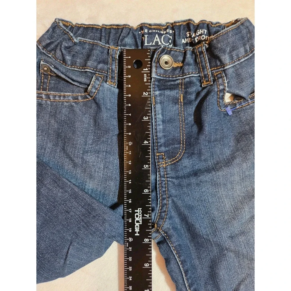 308 The Children's Place Boys Girls Jeans Size 4T Straight Leg Dark Wash Elastic